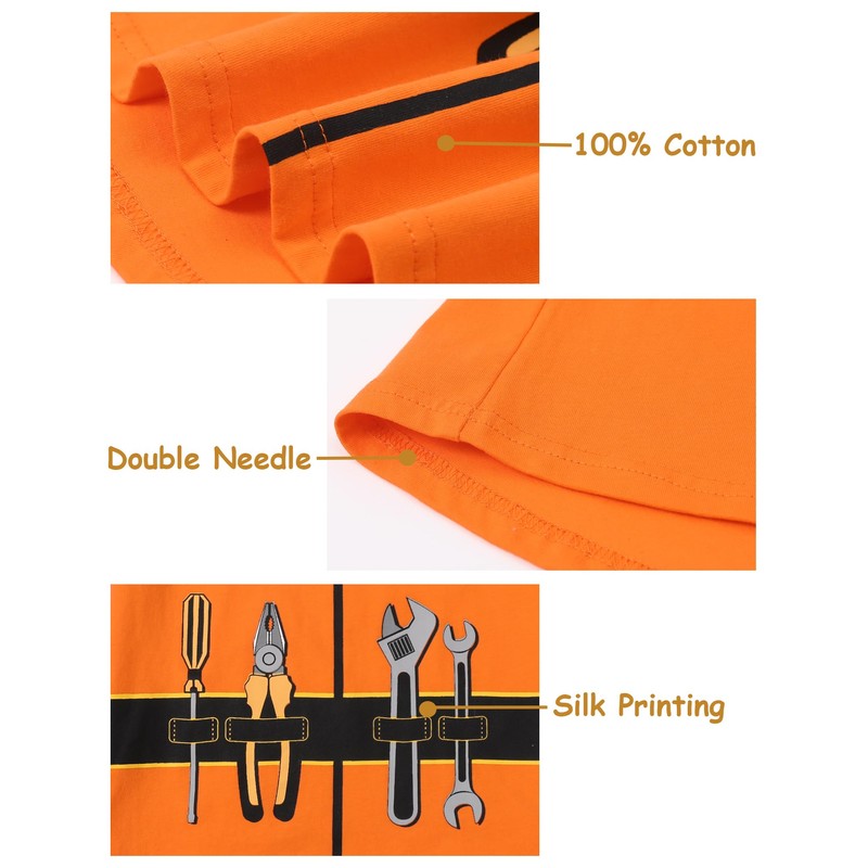 A&J DESIGN Kids Construction Worker Pajamas Boys Preppy Constructions Workers