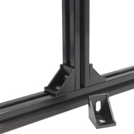 Yeebyee 3030 Right Angle Corner Bracket with 2 Holes with M6 Screws and T-Nuts for 8 mm Slot 3030 Series Aluminium Extruded Profile, 10 Pieces/Pack (Black-30 Series)