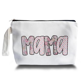 ARPTCN Pink Canvas Makeup Bag - Gifts for Mom from Daughter Son, Mothers Day Gifts, Mom Themed Birthday Gifts for Stepmother Adoptive Mother, blue