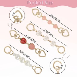 4pcs Purse Extender Chain, Gold Purse Extender, Bag Strap Extender, Cute Purse Chain Extender, Purse Strap Extender for Crossbody Bag, Replacement Bag Chains for Handbags (Set A)