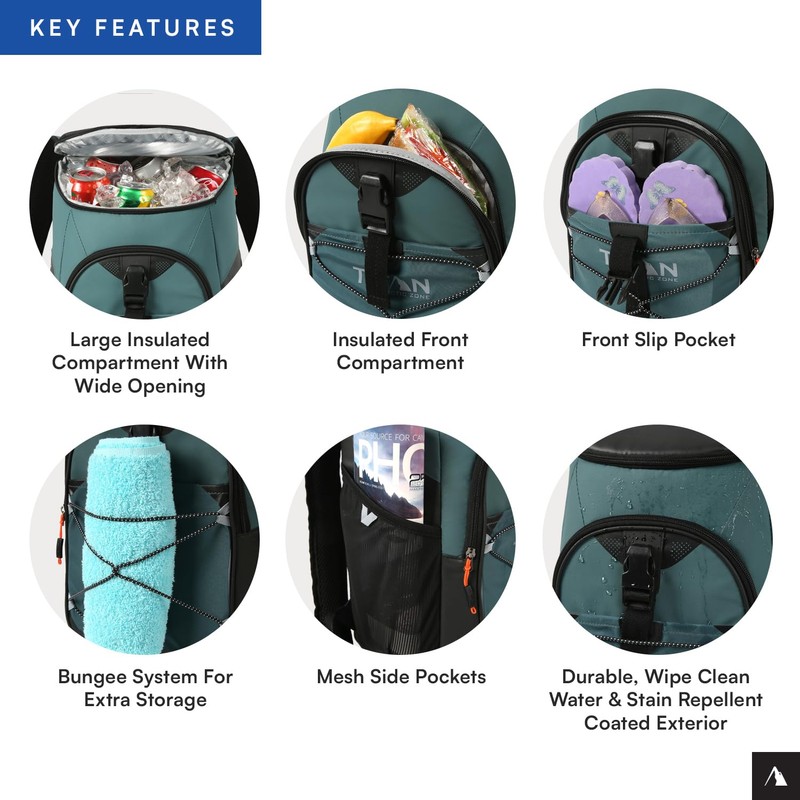 Titan Deep Freeze Backpack Cooler 24 Can Cooler Bag Insulation,