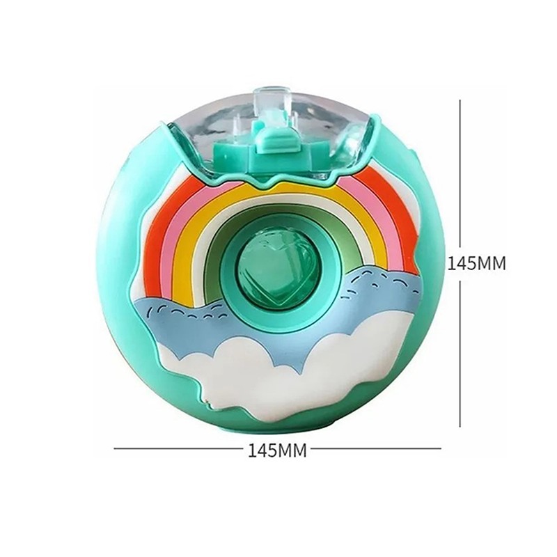 Doughnut Bottle 380ML Cute Leakage Proof Portable BPA Free Silicone