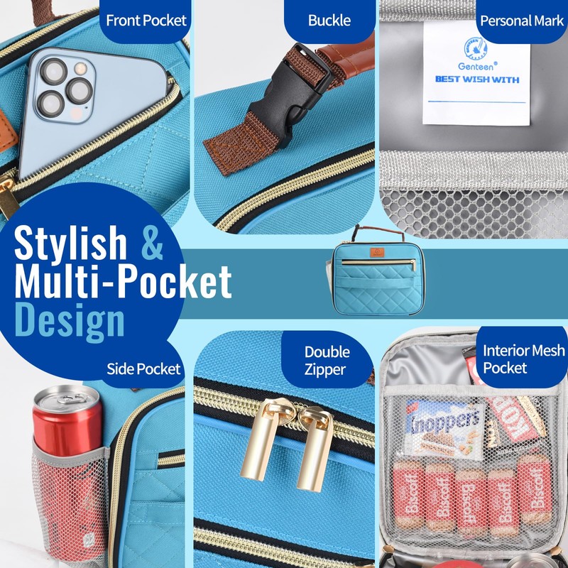 Genteen Lunch Box for Men Women Adults Kids - Insulated