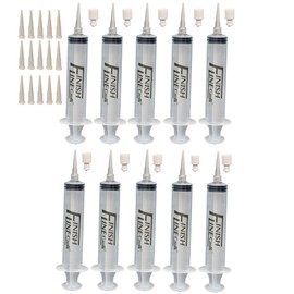 Finish Line Caulk 30 ML Caulking Syringes With Easy Grip Caps and 25 Plastic Dispensing Tips - Filling Kit Sold Separate