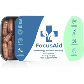 Focus Aid Nootropics Brain Supplement – Natural Cognitive Enhancer with Lion’s Mane, Ashwagandha & More – Boost Focus, Energy & Mental Clarity – 60 Capsules