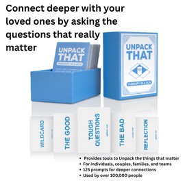 UNPACK THAT: Conversation Cards & Couples Game for Adults – 125 Prompts to Spark Deeper Talks, Therapy-Inspired Icebreaker Deck for Relationship Building