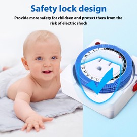 Jadeshay 24-Hour Plug-in Mechanical Timer, 96 Switching Segments 15-Minute Intervals Outlet Timer Programmable Mechanical Timer Switch for Refrigerators, Coffee Machines, Colored Lights