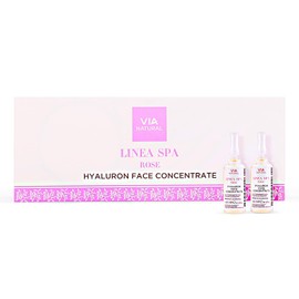VIA NATURAL - Hyaluronic Serum Concentrate Linea Spa Rose - 10 x 5 ml Ampoules | 6x Anti-Ageing Active Ingredient Complex | High-Quality Face Serum with Instant Effect