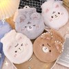 Fluffy round insulated cold water bag + cover 350ml hot water heating pack hot pack icing Soft round compress/smile white 2ea