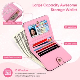 YQE Initial RFID Wallet Small Teen Girl Gifts Trendy Stuff Birthday Christmas Stocking Stuffer Gift Idea for Tween Daughter Granddaughter Niece 6 7 8 9 10 11 12 13 Year Old, Pink, F