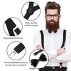 Set of 2 men's braces, black bow tie, Y-shaped slim