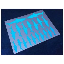 Veloviz Reflective Shark (Assorted) Blue Die-Cut Vinyl Cargo Bike Stickers Decals