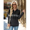 MixShe Black Sweaters for Women 2025 Color Block Ribbed Knit