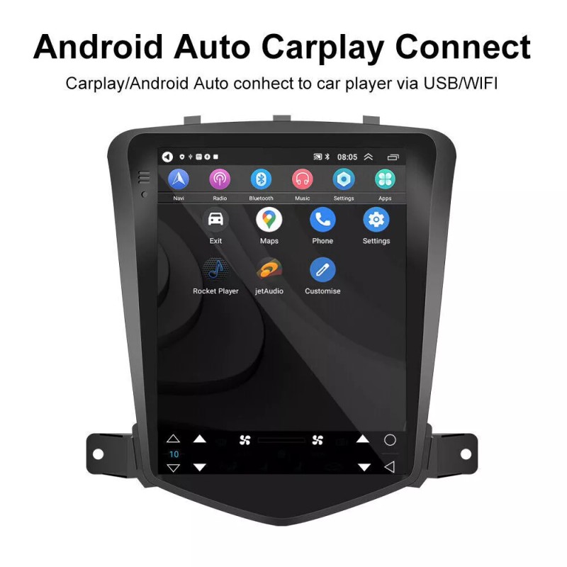 Nhopeew For Chevy Cruze 2009-2015 Car Apple Carplay w/Camera Android