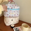 Cute Makeup Bag Cotton Quilted Toiletry Bag Floral Aesthetic Cosmetic