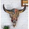 Western Patriotic Bull Cow Skull W/ American Flag Bald Eagle