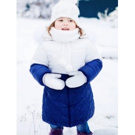 Boao 5 Pairs Kids Mittens Toddler Stretch Full Finger Knitted Gloves Winter Warm Gloves for Boys and Girls Supplies (Vivid Colors, 5-10 Years)