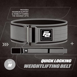 Fit Active Sports Cinturón de levantamiento de pesas con autobloqueo (M, gris)