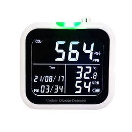 Multifunctional CO2 Temperature Humidity Monitoring Device Digital Display Household Air Quality Detector with Time Display Function GTRH