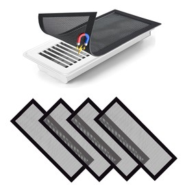 Vent Cover Magnetic Air Filters - 4x10 Extra Thick Mesh with Full Frame Sticky Magnets, Floor Register Vent Screens for Home Floor/Wall/Ceiling No Tools Hassle-Free Installation(4Pack) (4X10Inch)