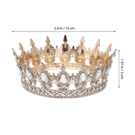 Veemoon Vintage Crystal Rhinestone Crown Glitter Bridal Tiara Crown Prom Queen Headpiece Bridal Wedding Headpiece Decoration for Wedding Engagement and Prom Special Occasions