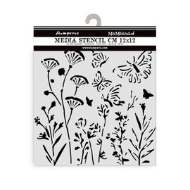 Stamperia - Thick Stencils for Scrapbooks, Albums, Cards, Bullet Journalling, and More, Flexible Material, Easy to Clean, Perfect for Crafts and Gifting (Favourites Refresh, Poppies & Butterfly)