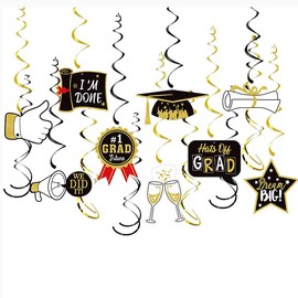 Congratulations Decorations Hanging Swirls, Class of 2025 We Did It Hanging Garland, School Leavers Props, Congratulations Graduation Party Supplies