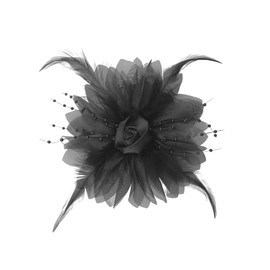 Charm Feather Flower Big Brooch/Clip Boutonniere Corsage Pin for Ladies Girls Handcrafted Rose Accessory Decoration Elegant for Wedding Party Everyday For Dress Blouse Lapel Costumes Dress Up Gift