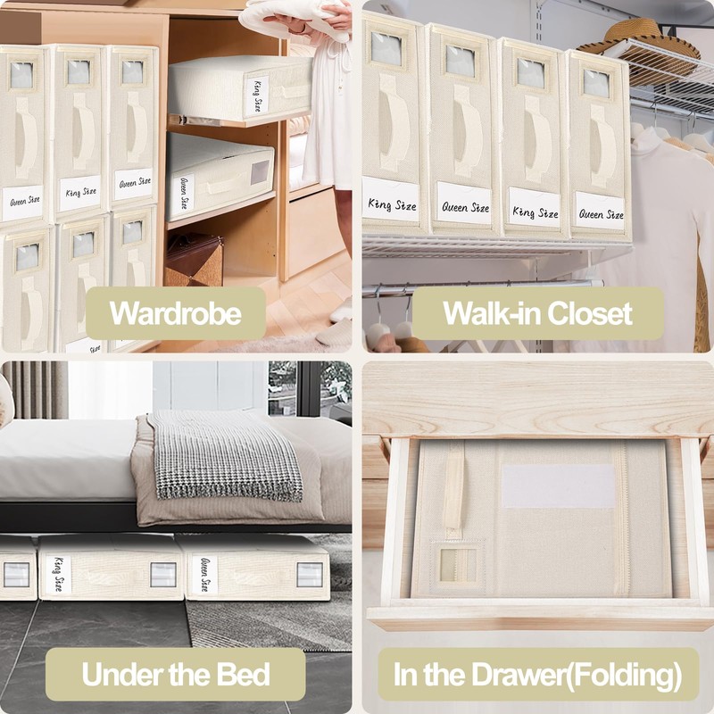 DELLAN Bed Sheet Organizer, Linen Closet Organizers and Storage, Foldable