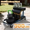 Rolling Shop Stool Chair with Wheels, Mechanic Garage Stool on