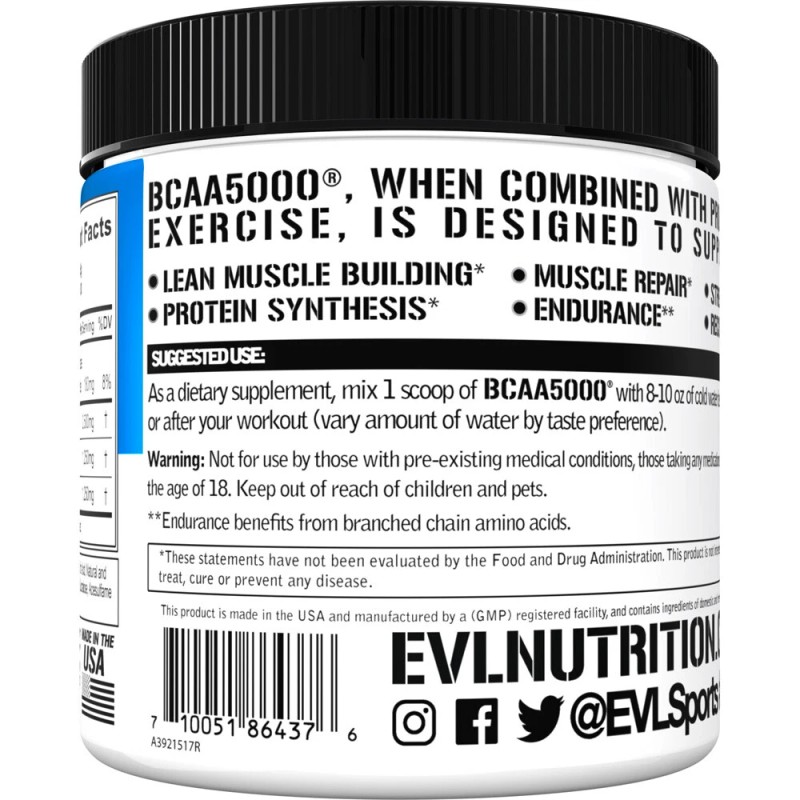 EVL BCAA 5000: Premium Amino Acid Powder for Post &