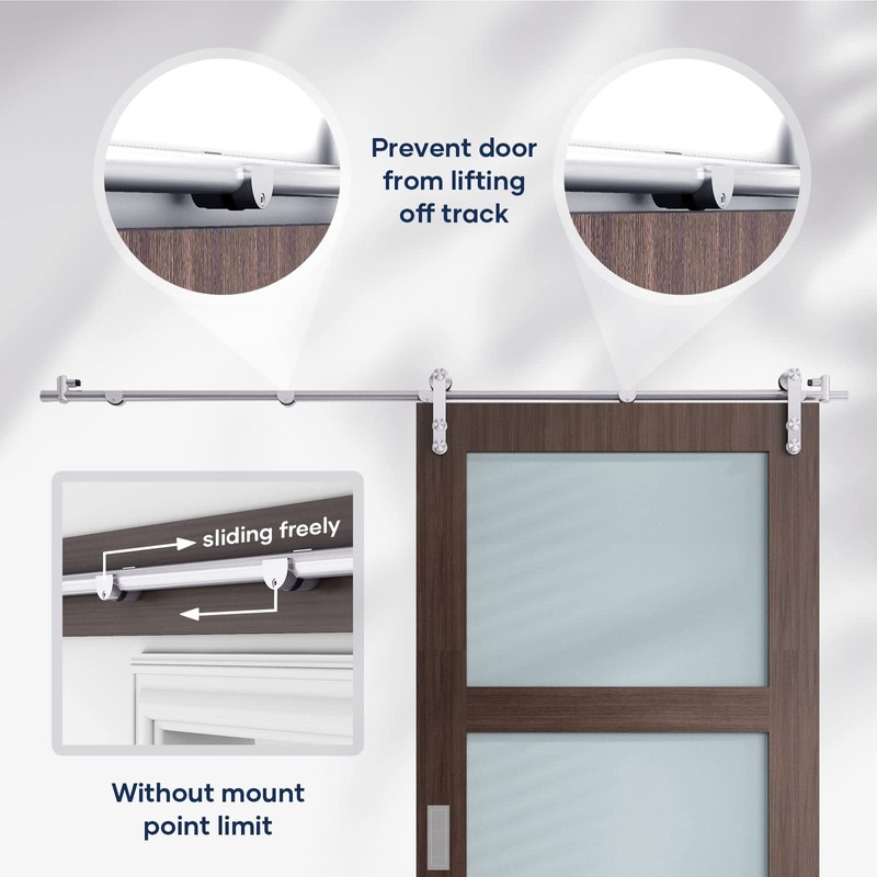 EaseLife 6 FT Stainless Steel Sliding Barn Door Hardware Track