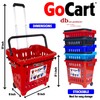 dbest products GoCart, Red Grocery Cart Shopping Laundry Basket on