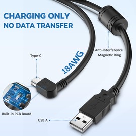 YQMAJIM Dash Cam Power Cord,(3Ft 18AWG) Mini USB GPS Charger Cable for Garmin Nuvi, Zumo Xt,SatNav,Drivesmart,90 Degree Dashcam Replacement Power Wire,Rearview Mirror Camera Charging Adapter Cord