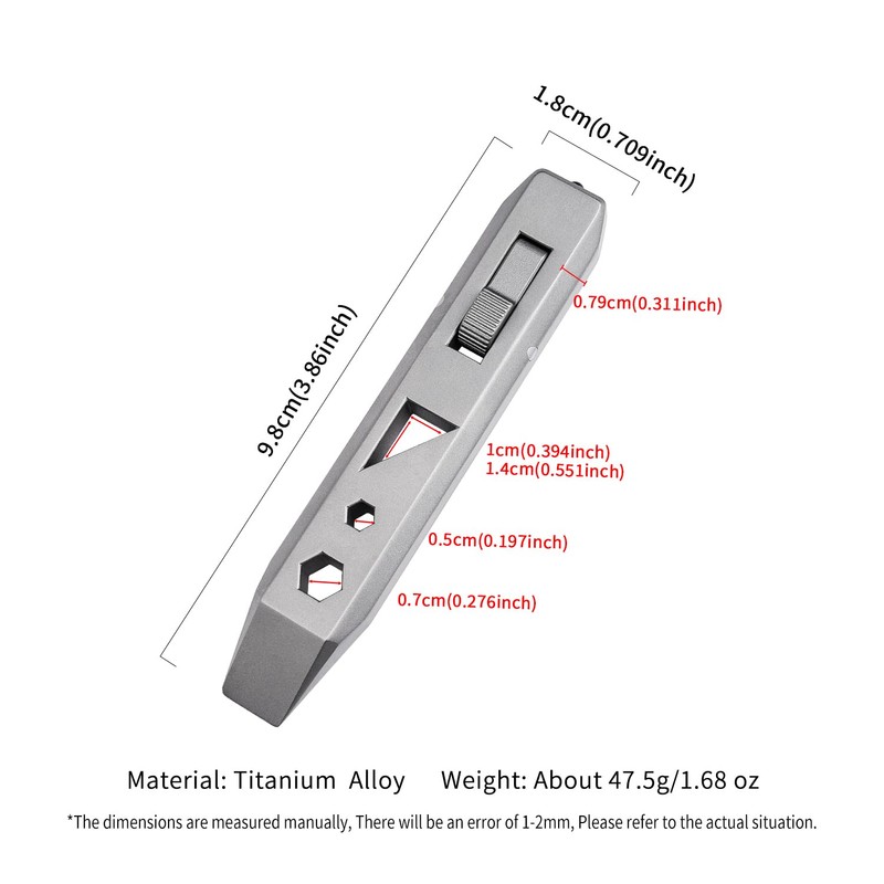ainhue A385 Compact 3.85 inches TC4 Titanium Pry Bar Multi-Tool