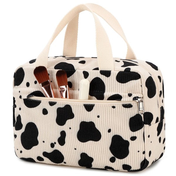 LEDAOU Kosmetiktasche mit Inneneinteilung, Tragegriff, Wasserabweisende Make-up Tasche, Kulturbeutel aus