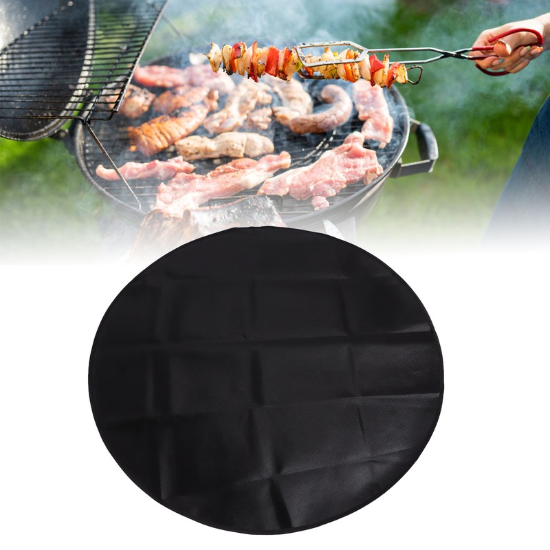 BBQ Mat Round 2 Layers Silicone Coated Fiberglass Cloth Fireproof