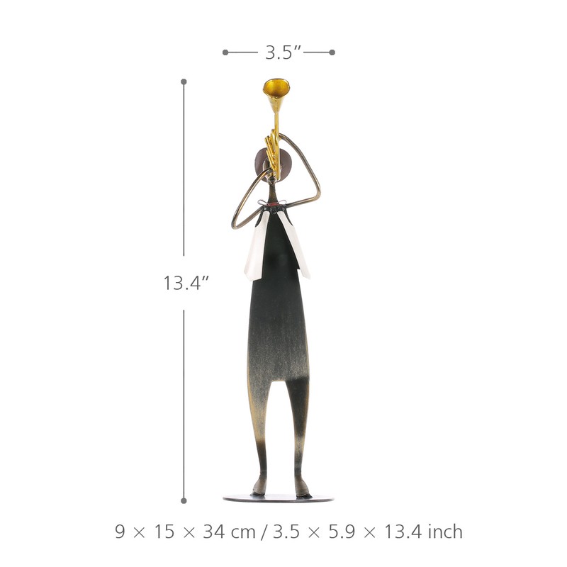 Cowboy Band / Trumpet Music Trumpet Playing Metal Iron Sculpture