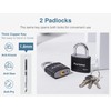 Puroma 2 Pack Keyed Padlock with 3 Keys, 1.1 Inch