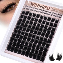 Winifred Lashes Clusters with Bottom Lashes Wispy Eyelash Clusters Volume Spiky Cluster Eyelash Extensions 12-18mm C Curly Individual Lashes DIY Thick Anime Lash Extension
