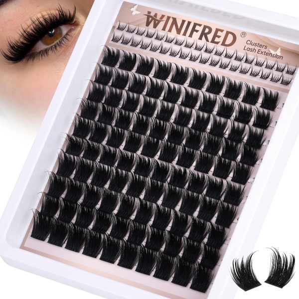 Winifred Lashes Clusters with Bottom Lashes Wispy Eyelash Clusters Volume