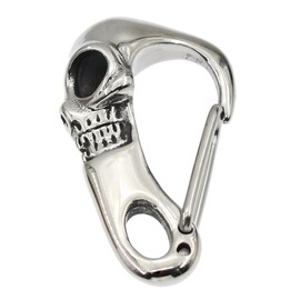 BetterUS Heavy Metal Skull Key Clasp Carabiner Biker Stainless Steel Keychain