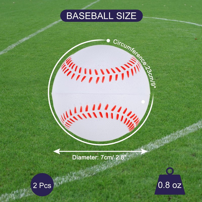 PATIKIL 9 Inch Foam Baseball 2 Pack Soft Exercise Baseballs