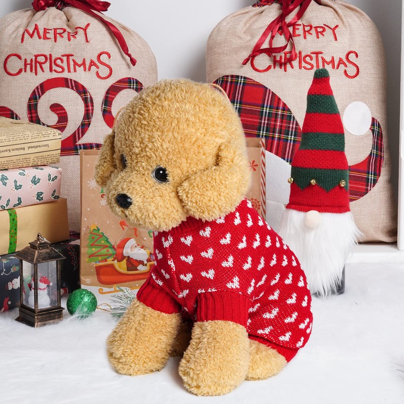 Dxhycc Dog Knitted Sweater Dog Heart Sweater Puppy Sweater Warm