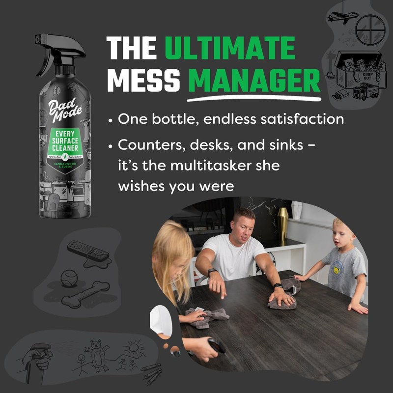 DadMode Every Surface Cleaner Refill Pack, Multi-Surface All-Purpose Cleaner Spray