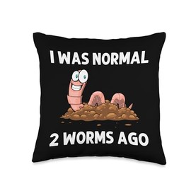 Cool Worm For Men Women Farmer Red Wiggler Earthworm Farming Throw Pillow