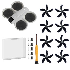 (Improved Version, Including Screws)-8Pcs Drone Colorful Paddle Propeller for DJI NEO Silent Power Noise Reduction Replacement Traverser Wings Drone Accessories - Shining Night Black