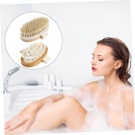 Healeved 2pcs Dry Skin Exfoliating Brush with Wooden Handle Body Massage Tool for Skincare and Relaxation and Lightweight Suitable for Wet and Dry Use