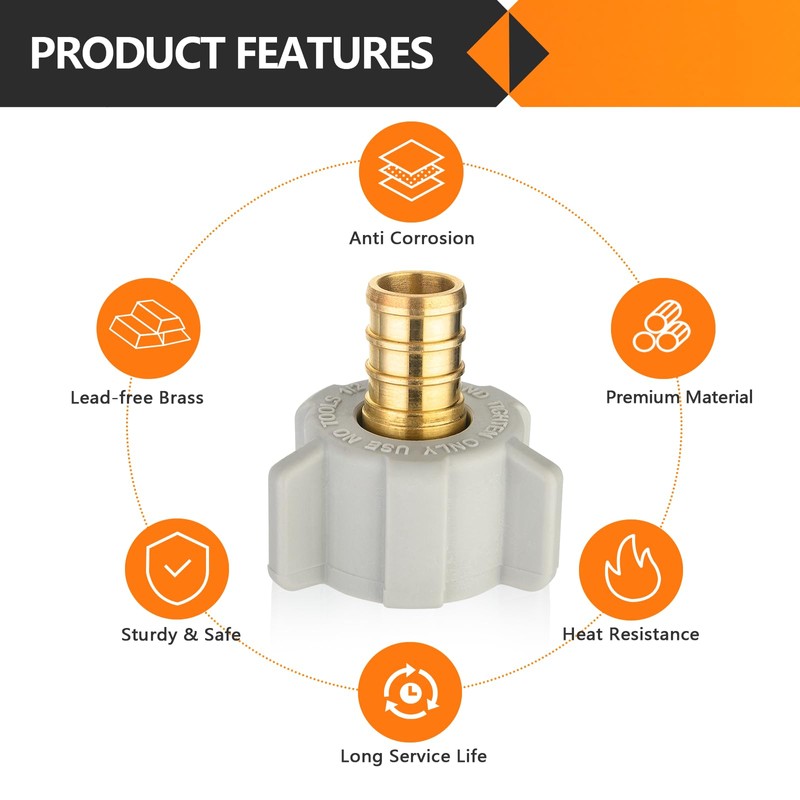 25-Pack HeSun PEX Fittings, 1/2" Pex x 1/2" Female NPT