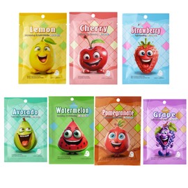 7 Pack Fruit Face Masks, Spa Party Facial Mask Skincare Set, Sheet Masks Skin Care, Moisturize Soothe for All Skin Types, Christmas Birthday Gifts for Women Men
